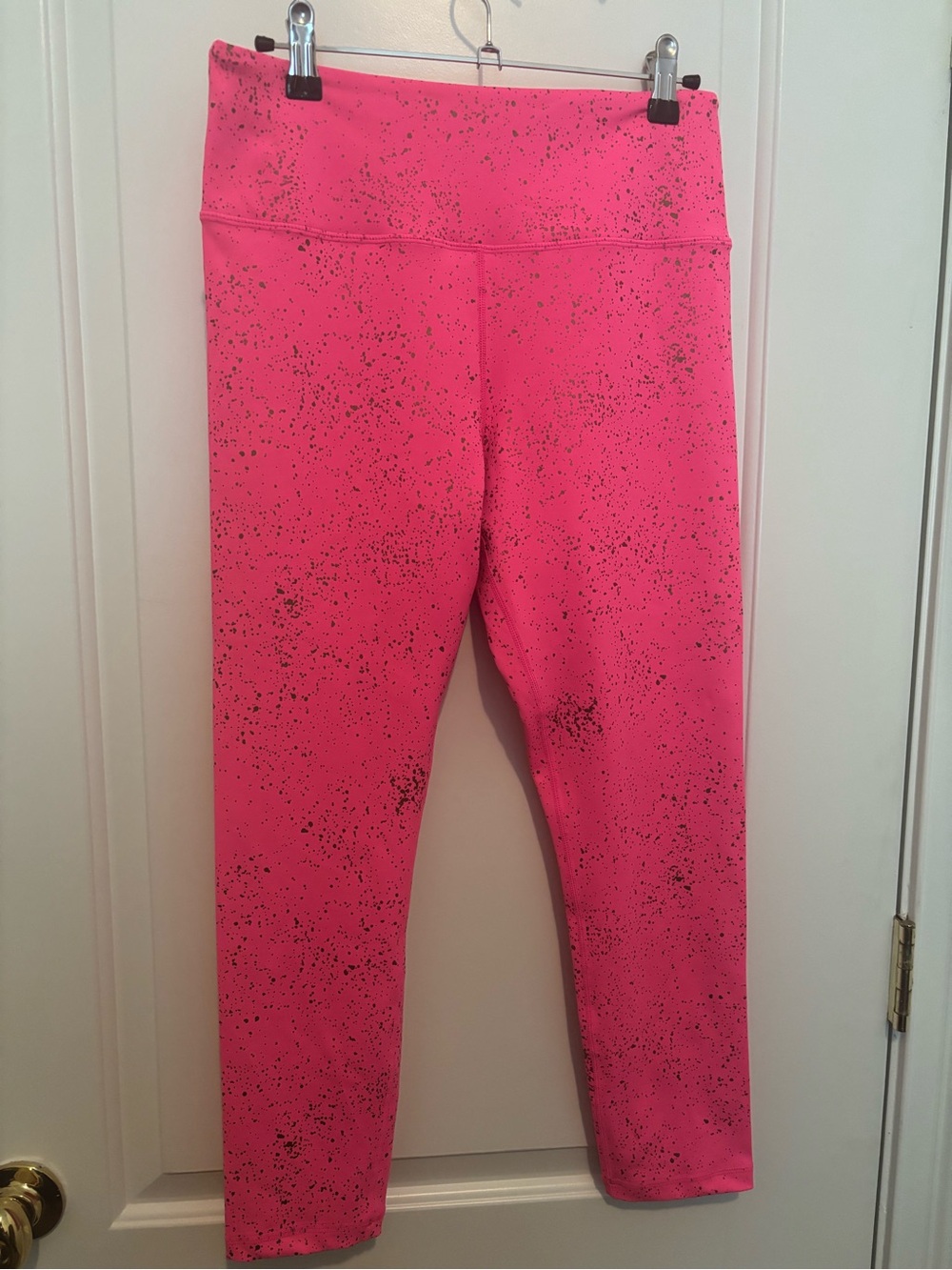 Womens Pink and Gold Speckled Active Yoga Leggings medium